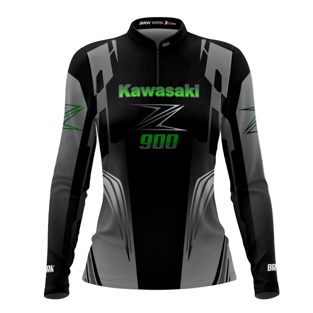 Camisa de Motociclismo Feminina Brk Kawasaki Z900 com Proteção UV50+