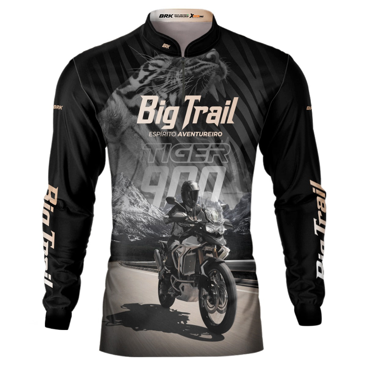 Camisa de Motociclismo Brk Tiger 900 Rally Pro Preta com Proteção UV50+