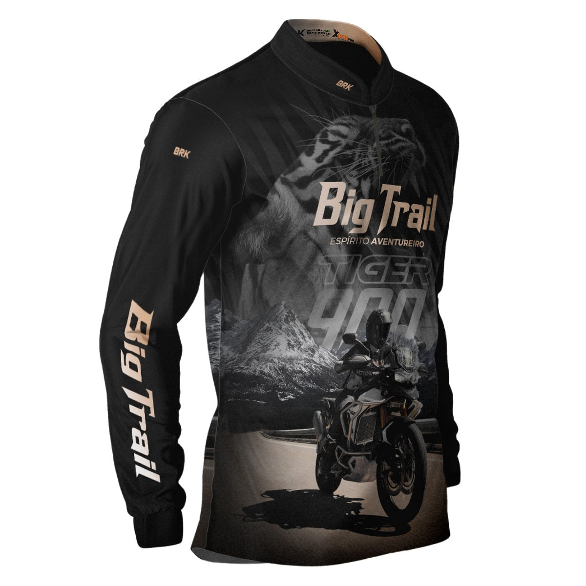 Camisa de Motociclismo Brk Tiger 900 Rally Pro Preta com Proteção UV50+
