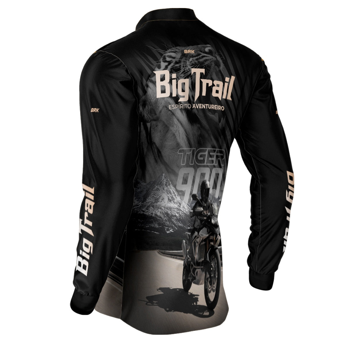Camisa de Motociclismo Brk Tiger 900 Rally Pro Preta com Proteção UV50+