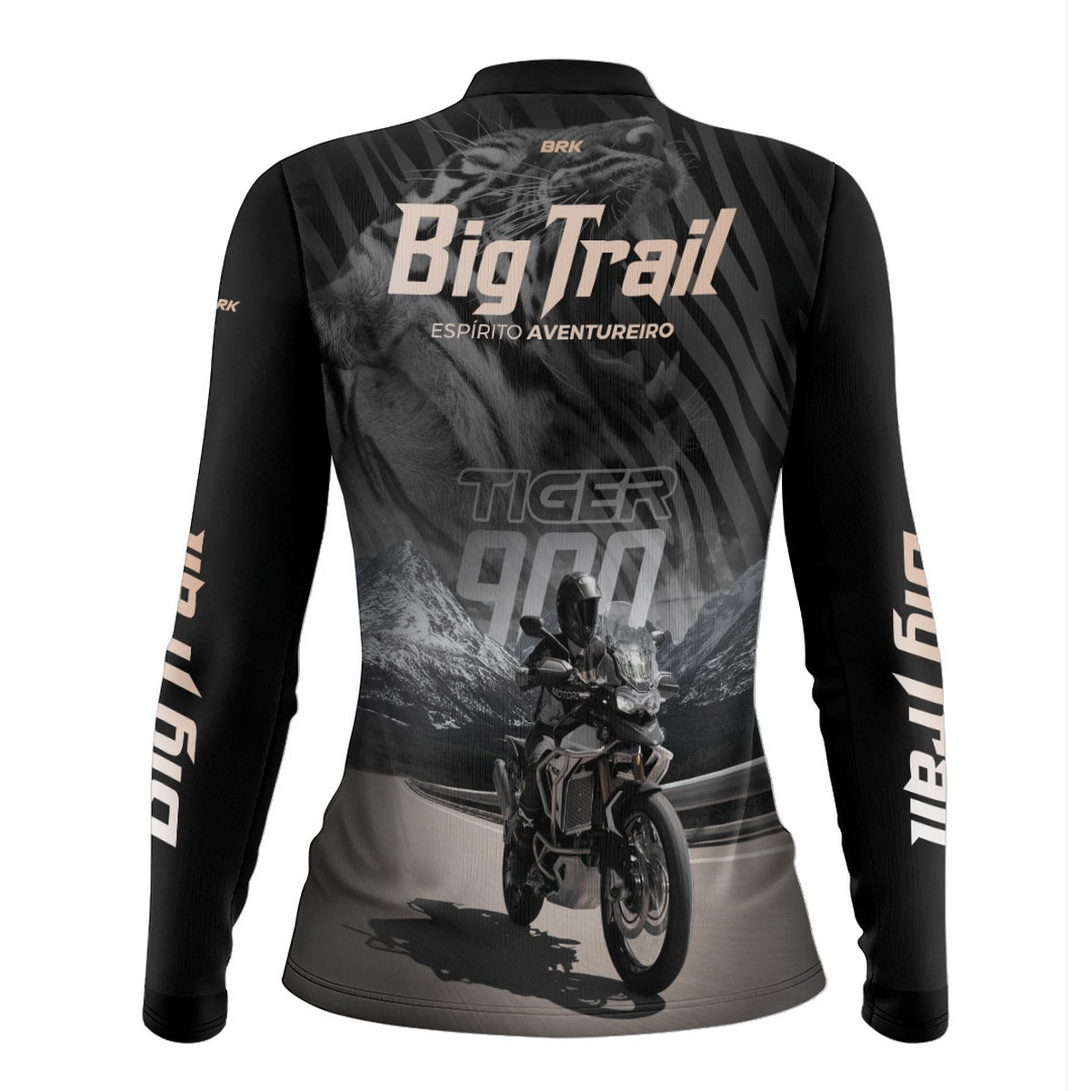 Camisa de Motociclismo Feminina Brk Tiger 900 Rally Pro Preta com Proteção UV50+
