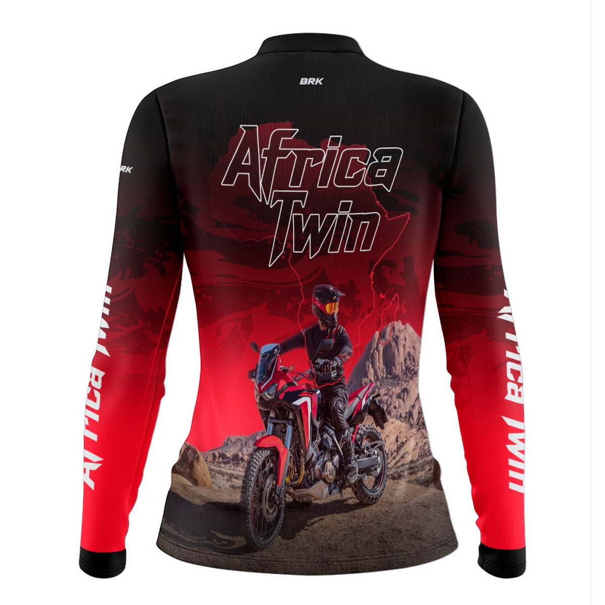 Camisa de Motociclismo Feminina Brk Africa Twin Vermelha com Proteção UV50+