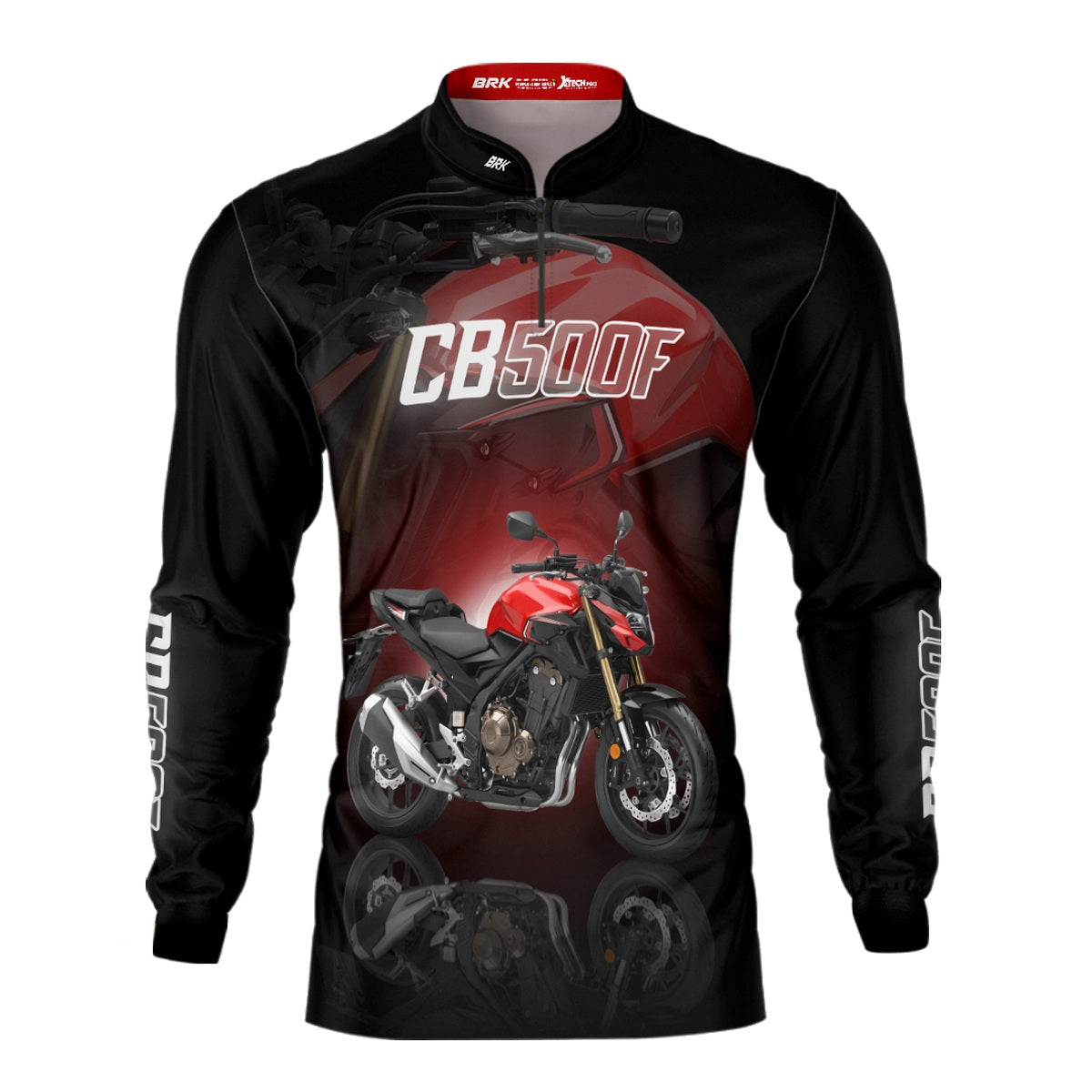 Camisa de Motociclismo Brk CB500F Vermelha com Proteção UV50+