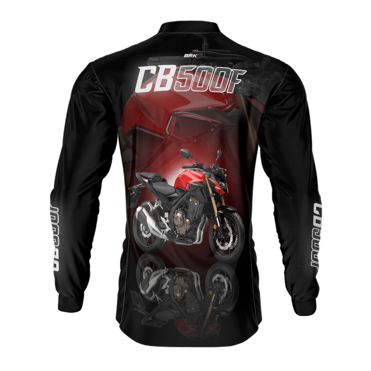 Camisa de Motociclismo Brk CB500F Vermelha com Proteção UV50+