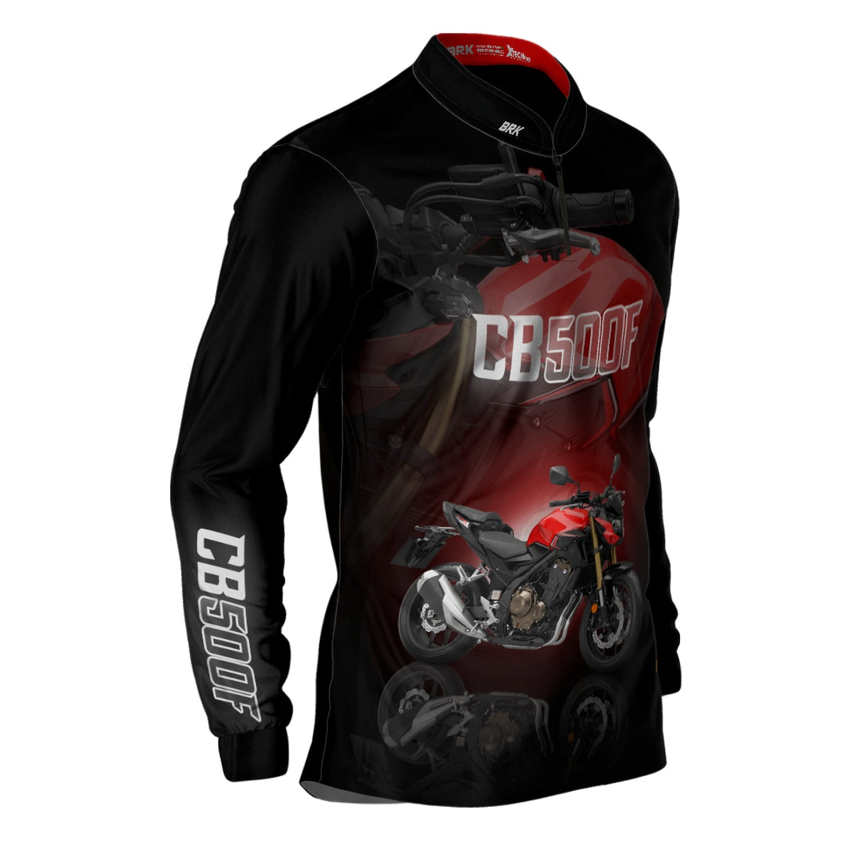 Camisa de Motociclismo Brk CB500F Vermelha com Proteção UV50+