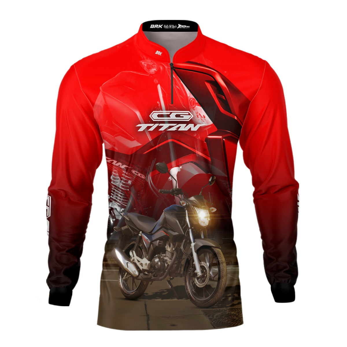 Camisa de Motociclismo Brk CB160 Titan Preta com Proteção UV50+