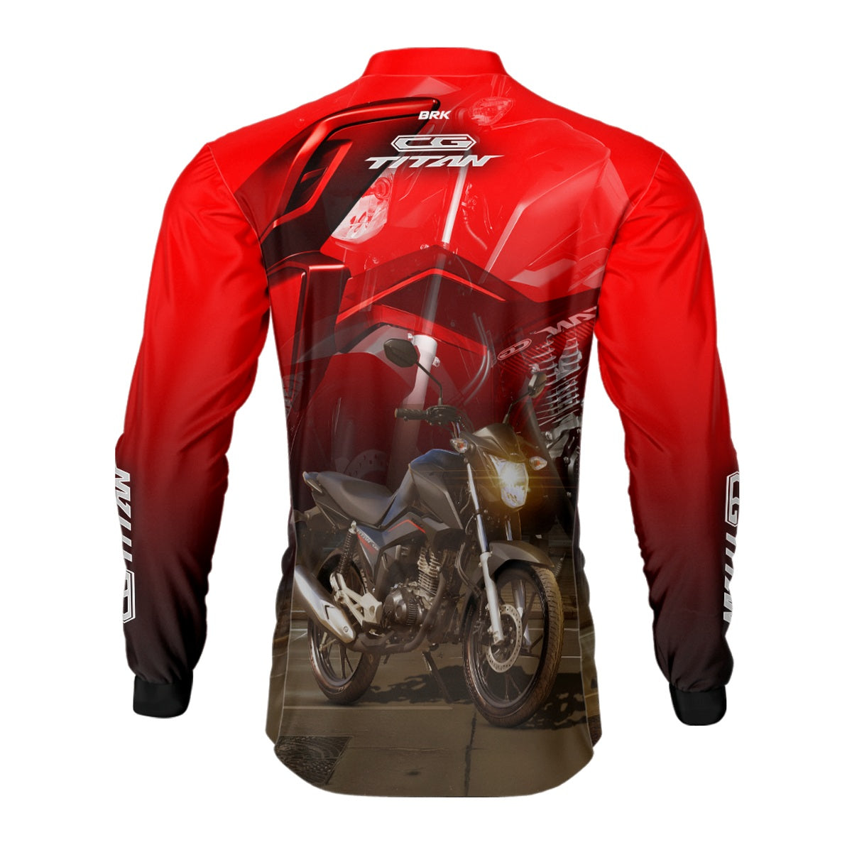 Camisa de Motociclismo Brk CB160 Titan Preta com Proteção UV50+