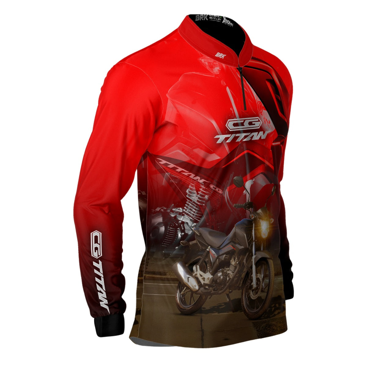 Camisa de Motociclismo Brk CB160 Titan Preta com Proteção UV50+