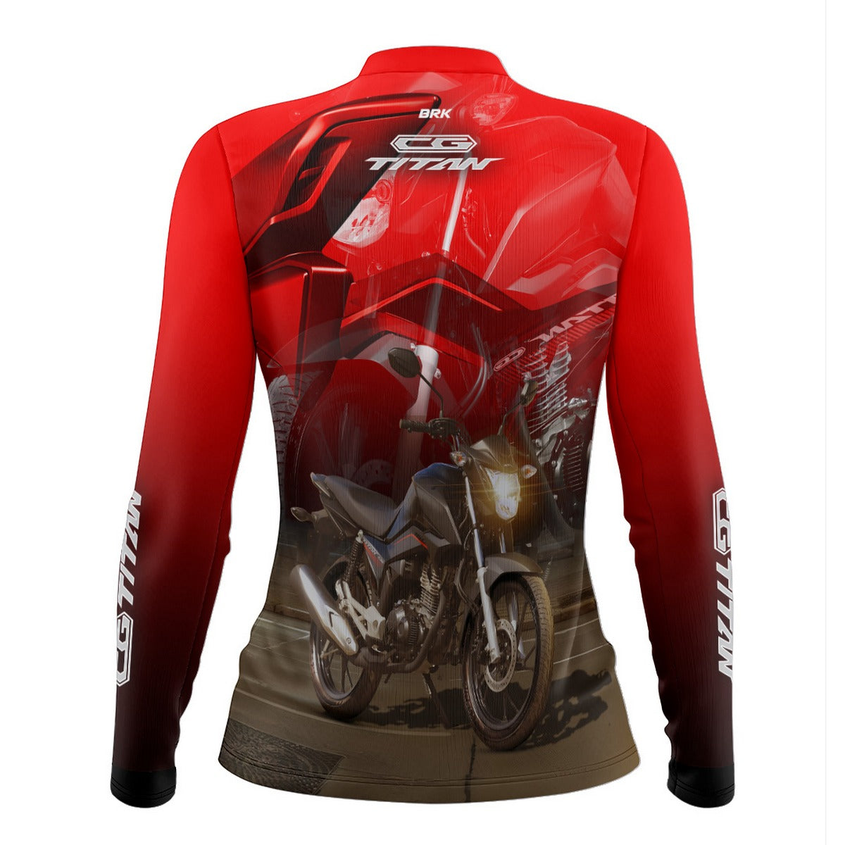 Camisa de Motociclismo Feminina Brk CB160 Titan Preta com Proteção UV50+