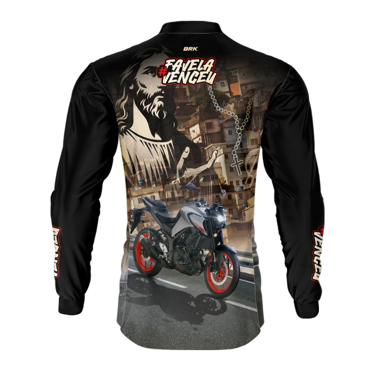 Camisa de Motociclismo Brk Favela Venceu MT03 com Proteção UV50+