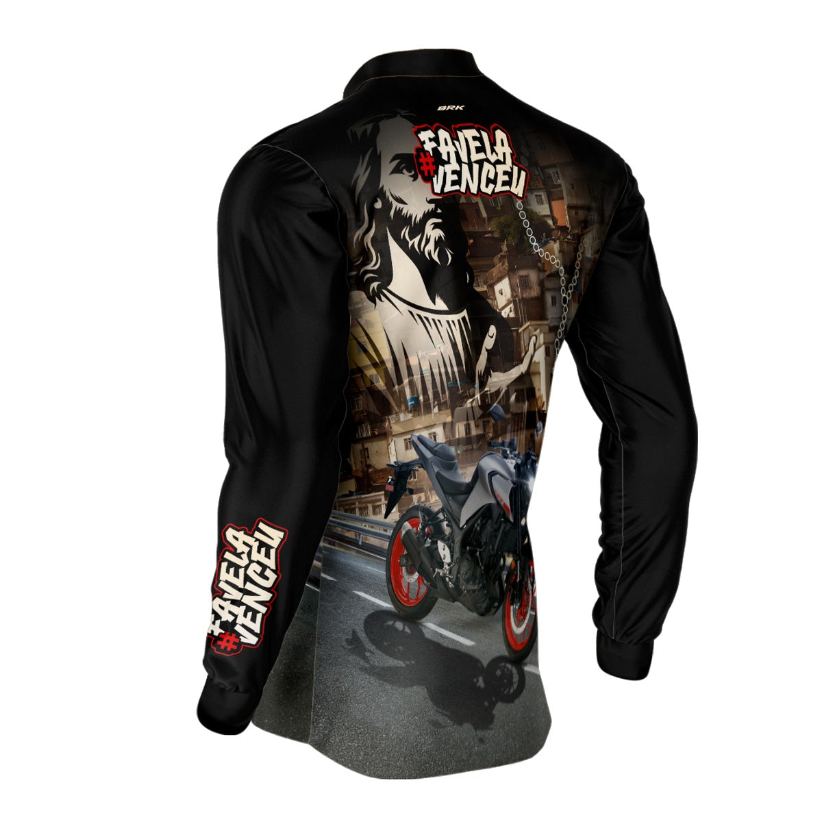 Camisa de Motociclismo Brk Favela Venceu MT03 com Proteção UV50+