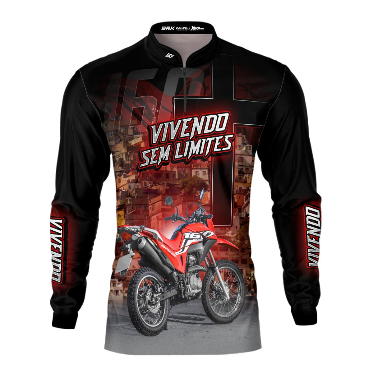 Camisa de Motociclismo Brk NRX 160 BROS com Proteção UV50+
