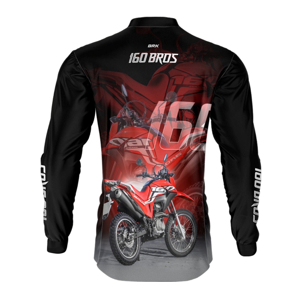 Camisa de Motociclismo Brk NRX 160 BROS Vermelha com Proteção UV50+