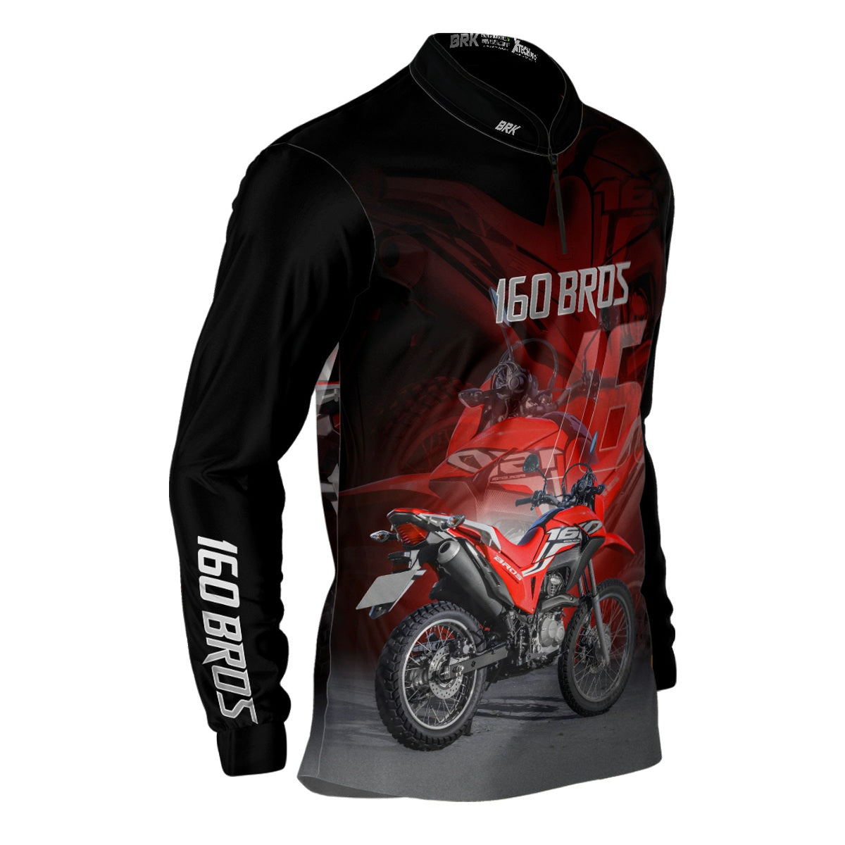 Camisa de Motociclismo Brk NRX 160 BROS Vermelha com Proteção UV50+