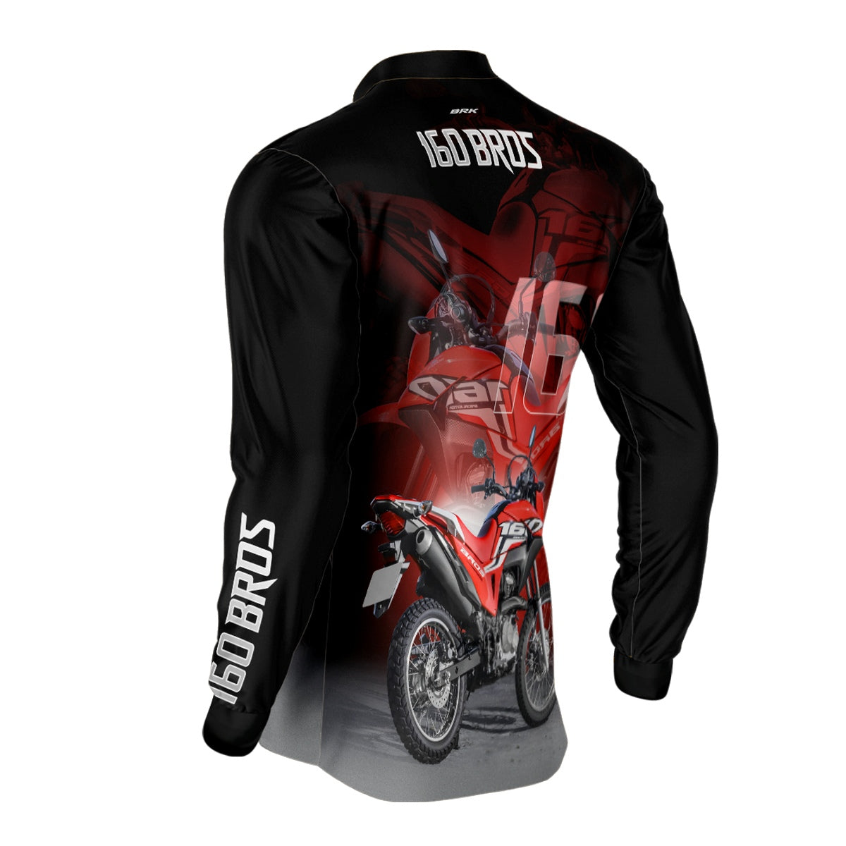 Camisa de Motociclismo Brk NRX 160 BROS Vermelha com Proteção UV50+
