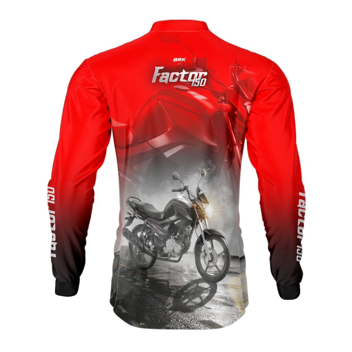 Camisa de Motociclismo Brk Factor 150 Vermelha Proteção UV50+