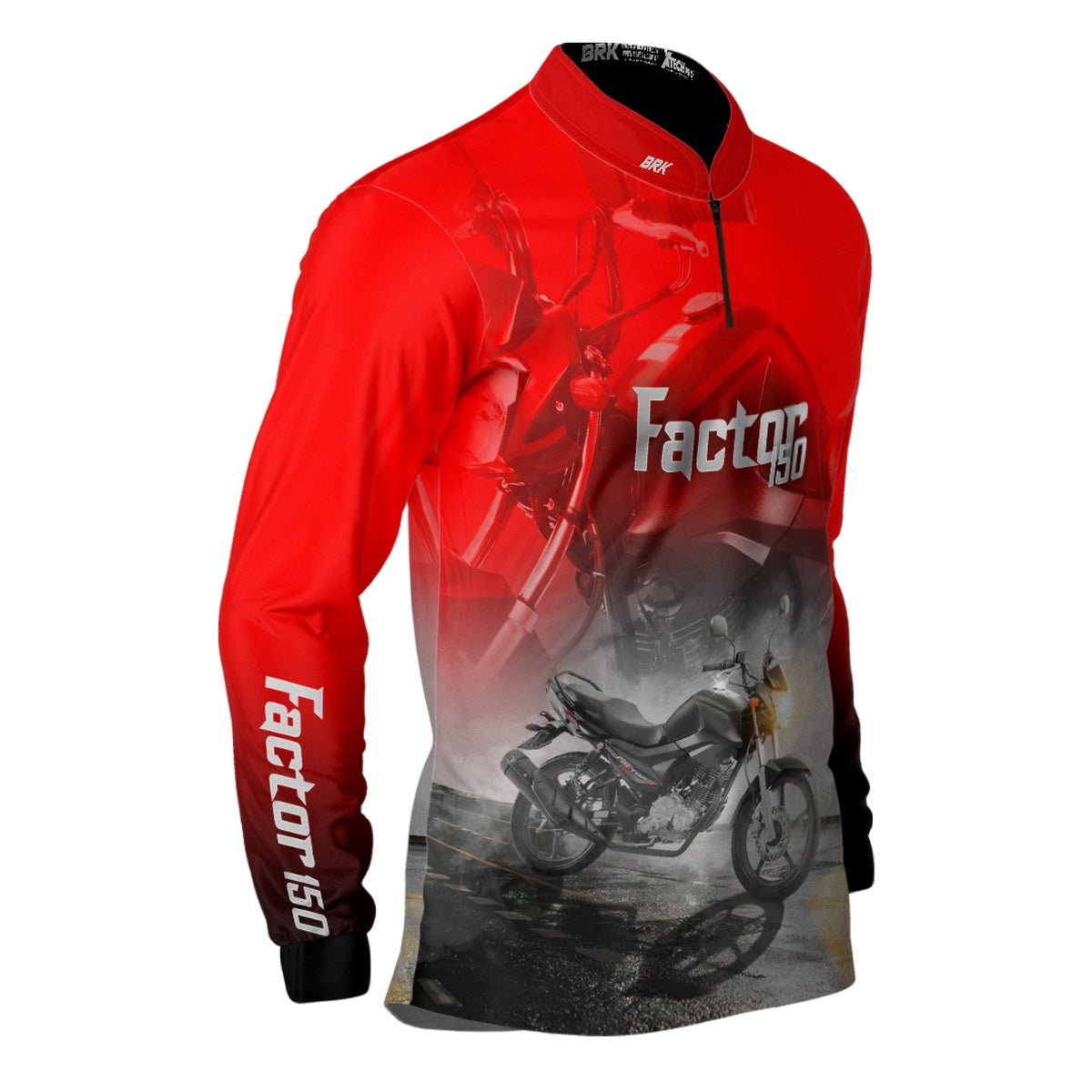 Camisa de Motociclismo Brk Factor 150 Vermelha Proteção UV50+