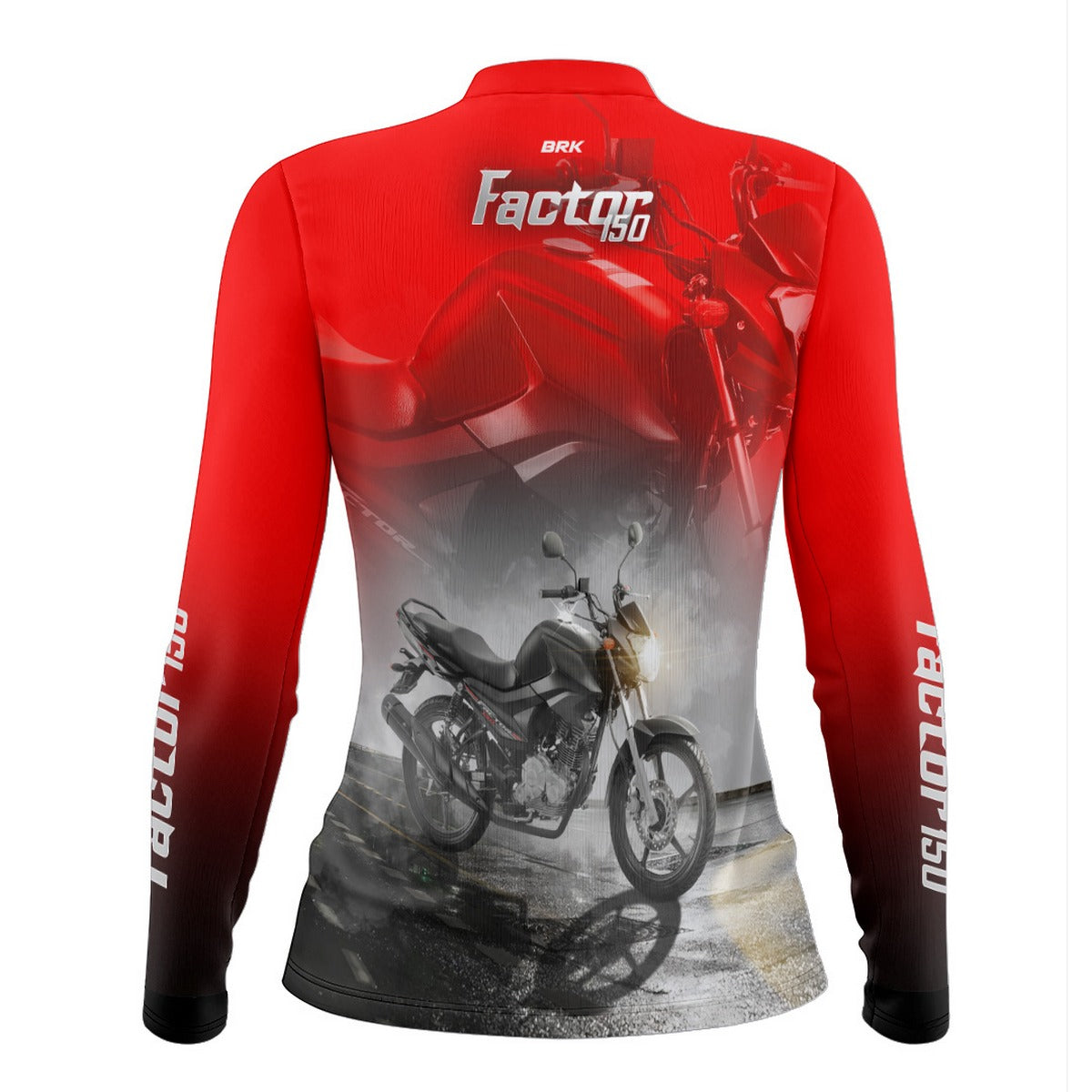 Camisa de Motociclismo Feminina Brk Factor 150 Vermelha Proteção UV50+