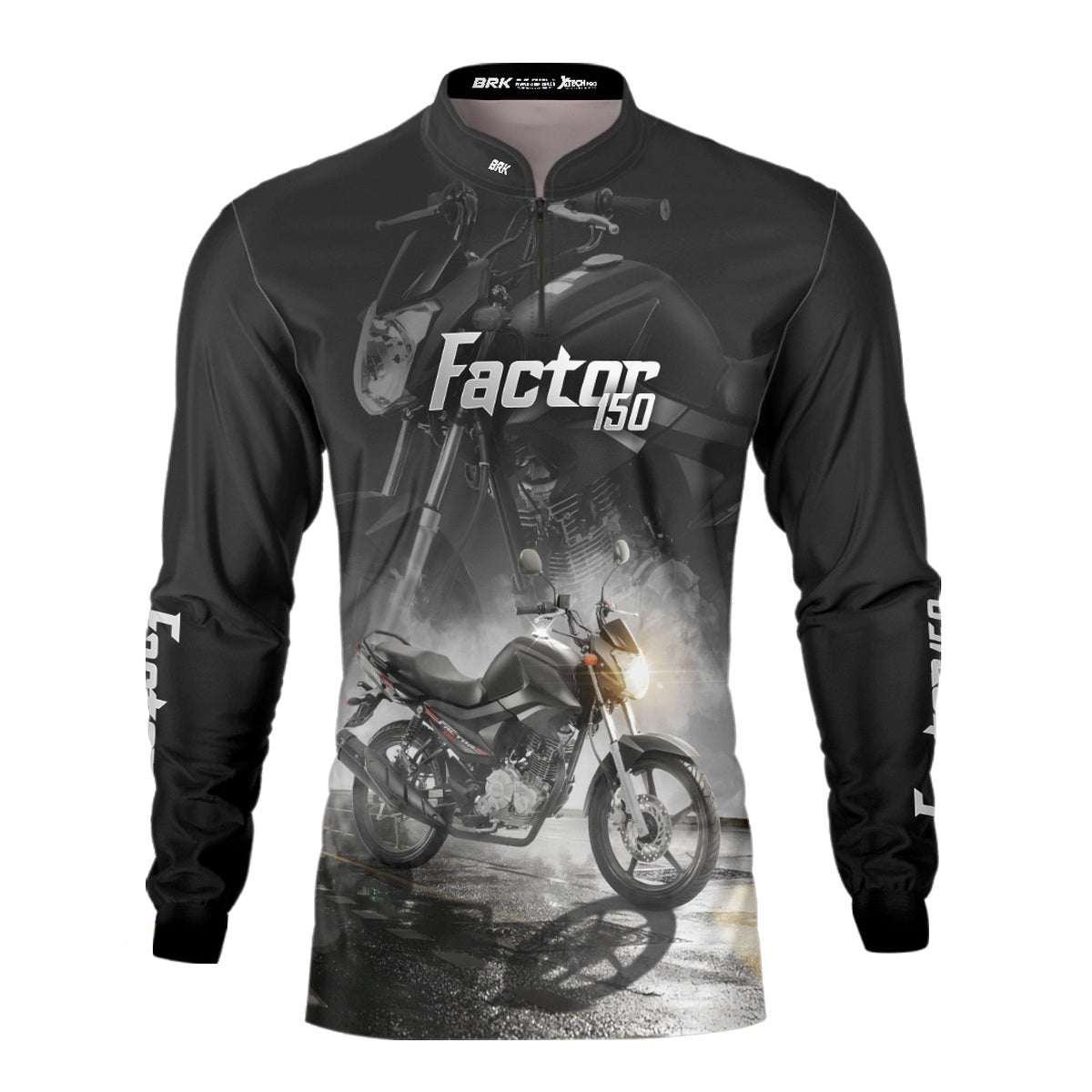 Camisa de Motociclismo Brk Factor 150 PretaProteção UV50+
