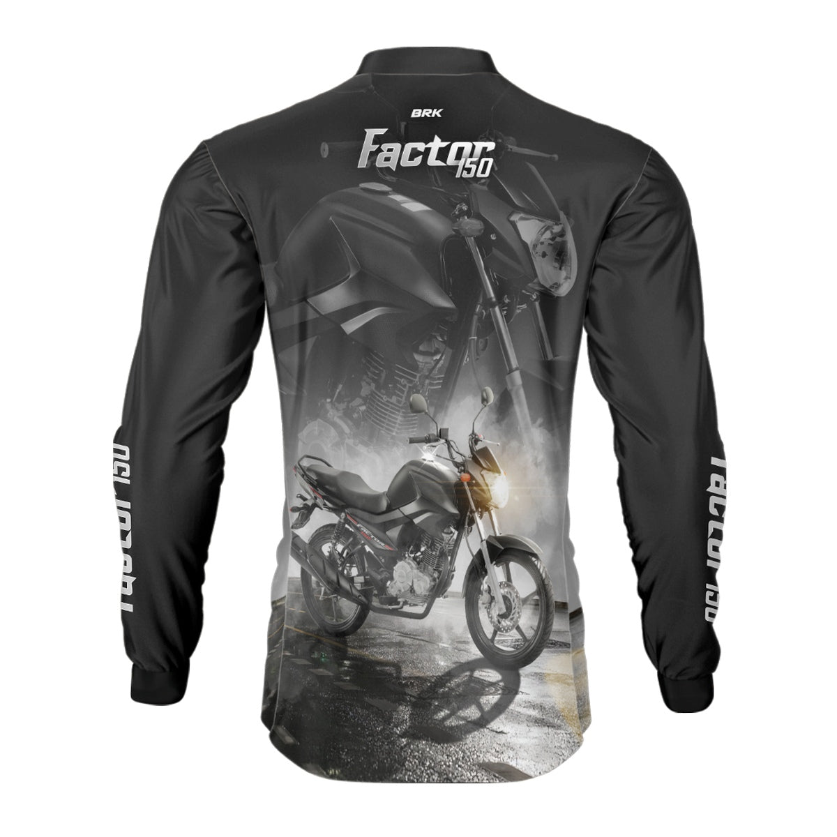 Camisa de Motociclismo Brk Factor 150 PretaProteção UV50+