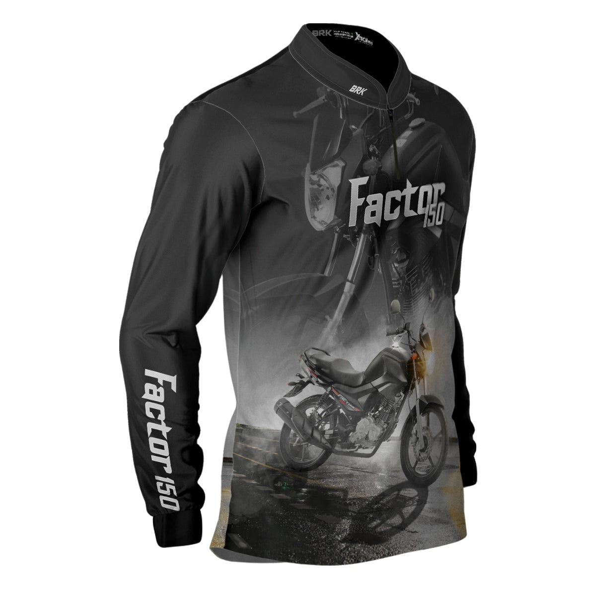 Camisa de Motociclismo Brk Factor 150 PretaProteção UV50+