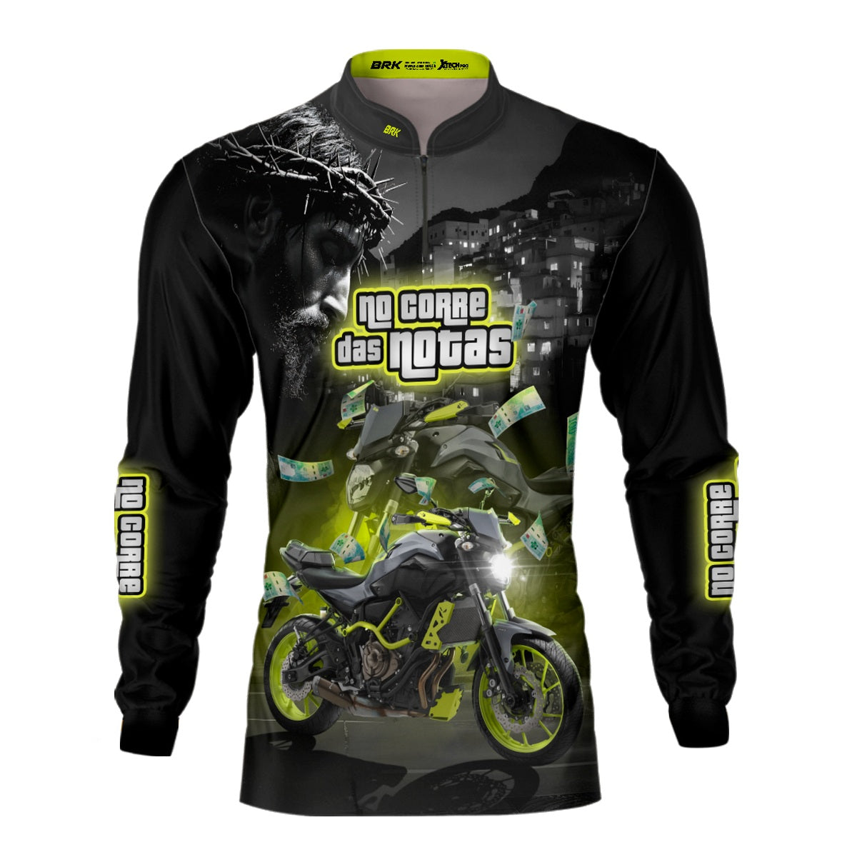 Camisa de Motociclismo Brk MT03 No Corre das Notas com Proteção UV50+