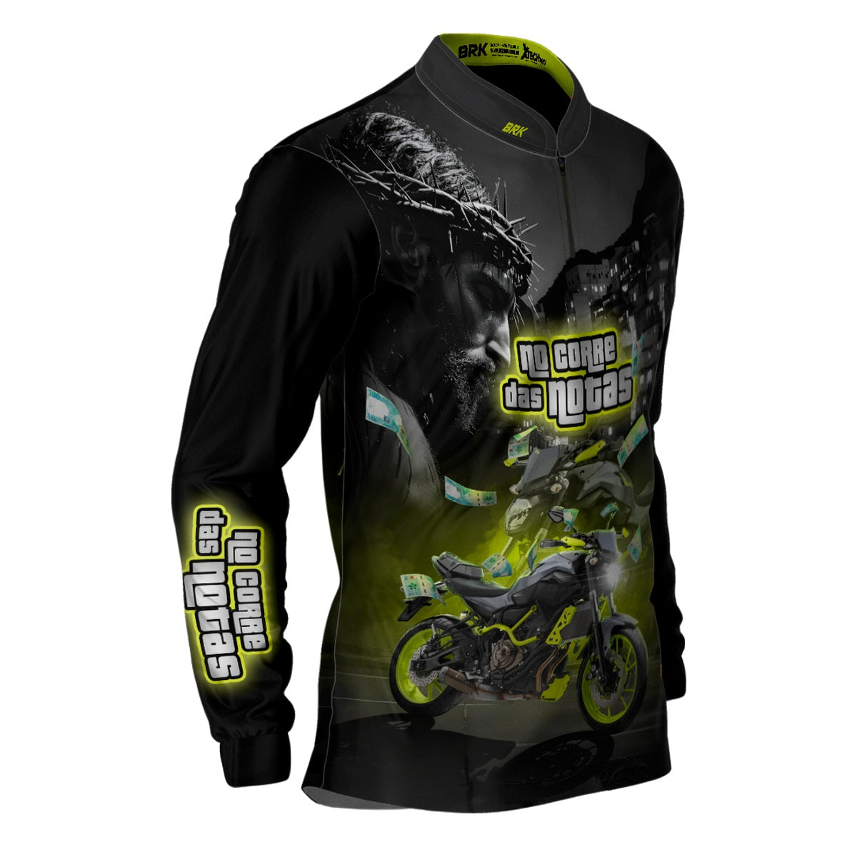 Camisa de Motociclismo Brk MT03 No Corre das Notas com Proteção UV50+