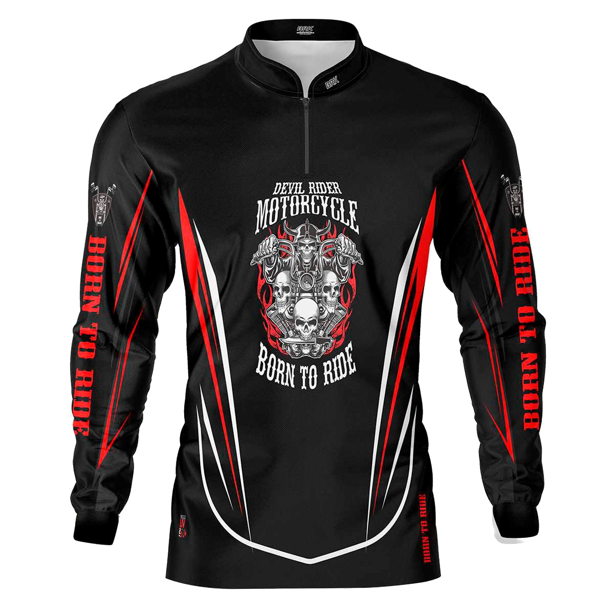 Camisa de Motociclismo Brk Custom Born To Ride com Proteção UV50+