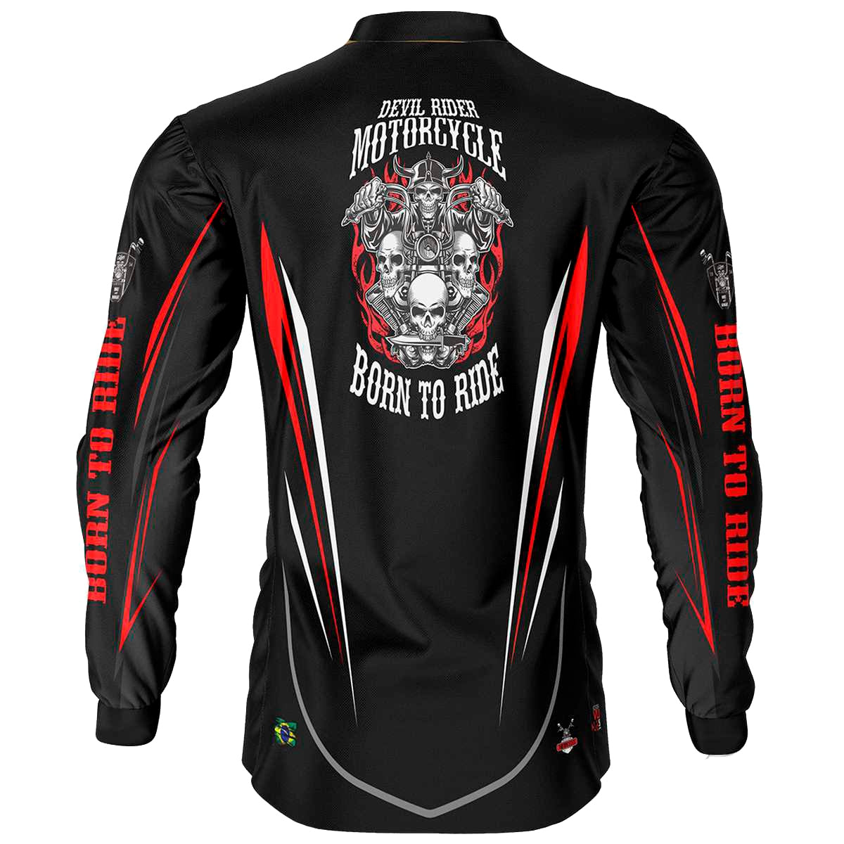 Camisa de Motociclismo Brk Custom Born To Ride com Proteção UV50+