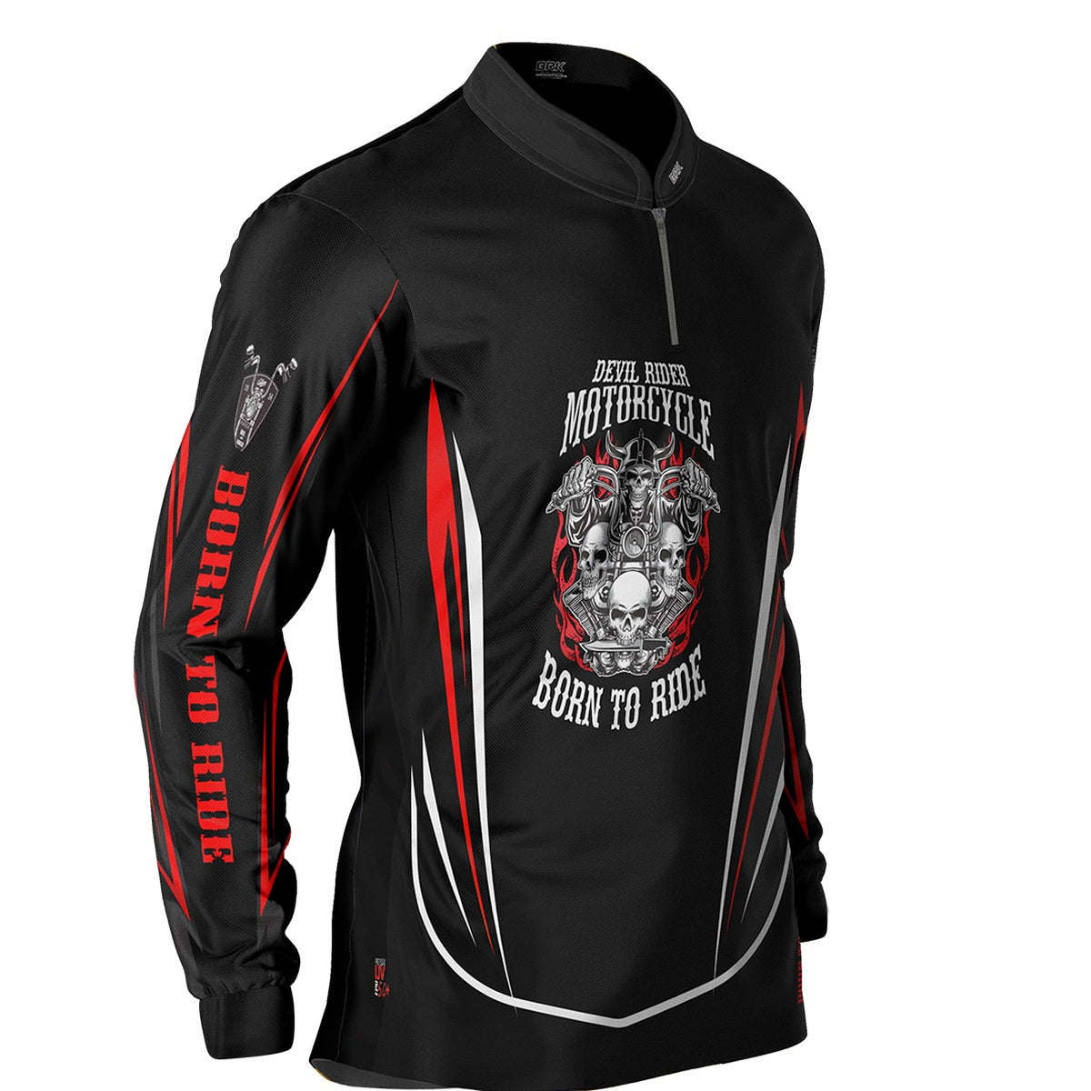 Camisa de Motociclismo Brk Custom Born To Ride com Proteção UV50+