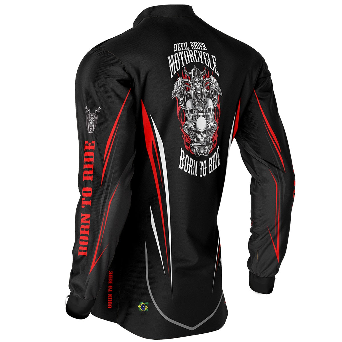 Camisa de Motociclismo Brk Custom Born To Ride com Proteção UV50+
