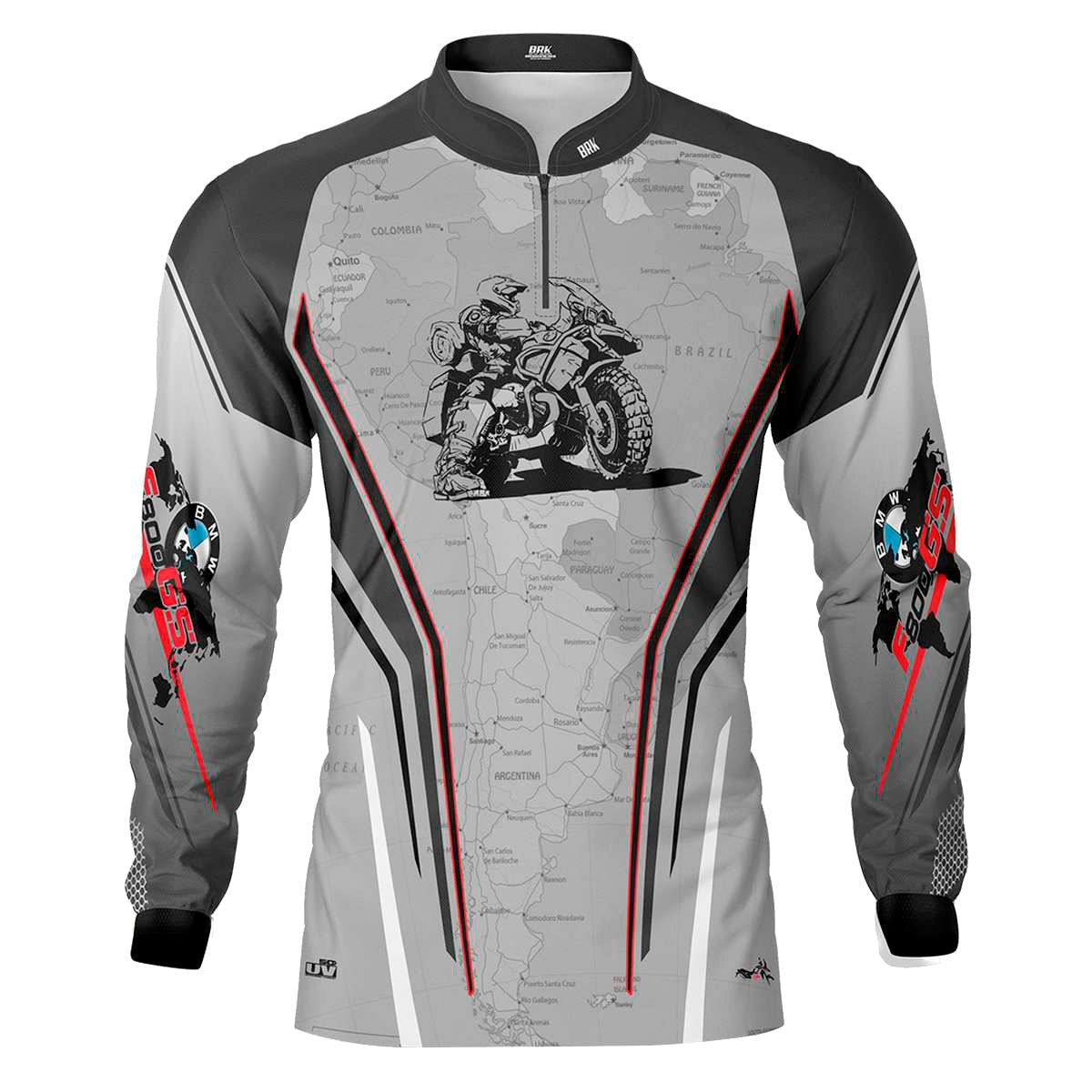 Camisa de Motociclismo Brk Big Trail F800 GS Map com Proteção UV50+