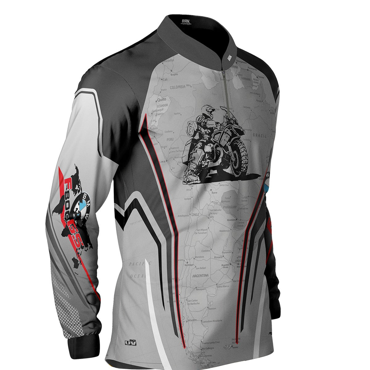 Camisa de Motociclismo Brk Big Trail F800 GS Map com Proteção UV50+