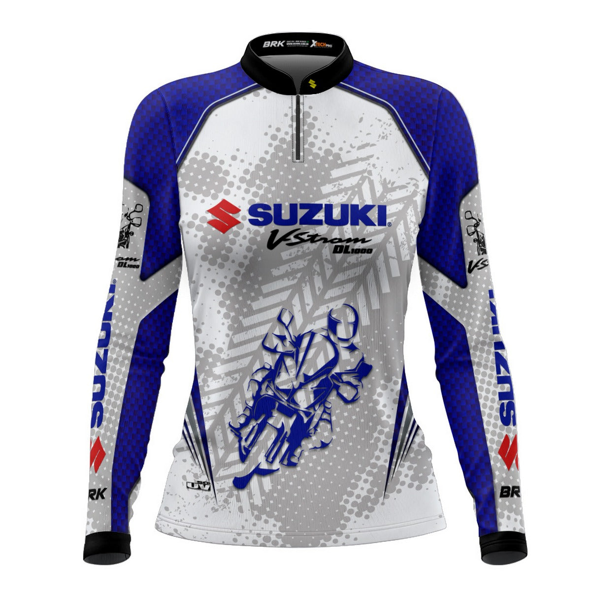 Camisa de Motociclismo Feminina Brk Suzuki V-Strom 1000 com Proteção UV50+
