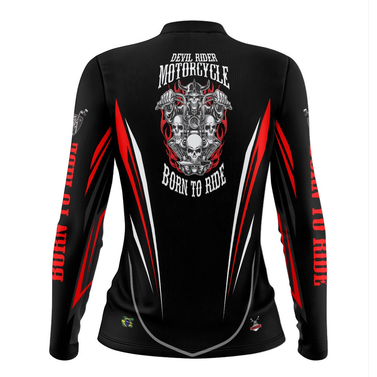 Camisa de Motociclismo Feminina Brk Custom Born To Ride com Proteção UV50+
