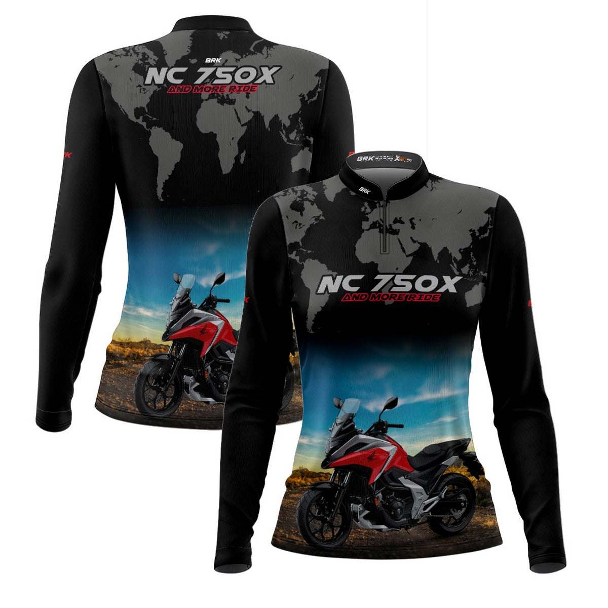 Camisa de Motociclismo Feminina Brk Honda NC750X Series com Proteção UV50+