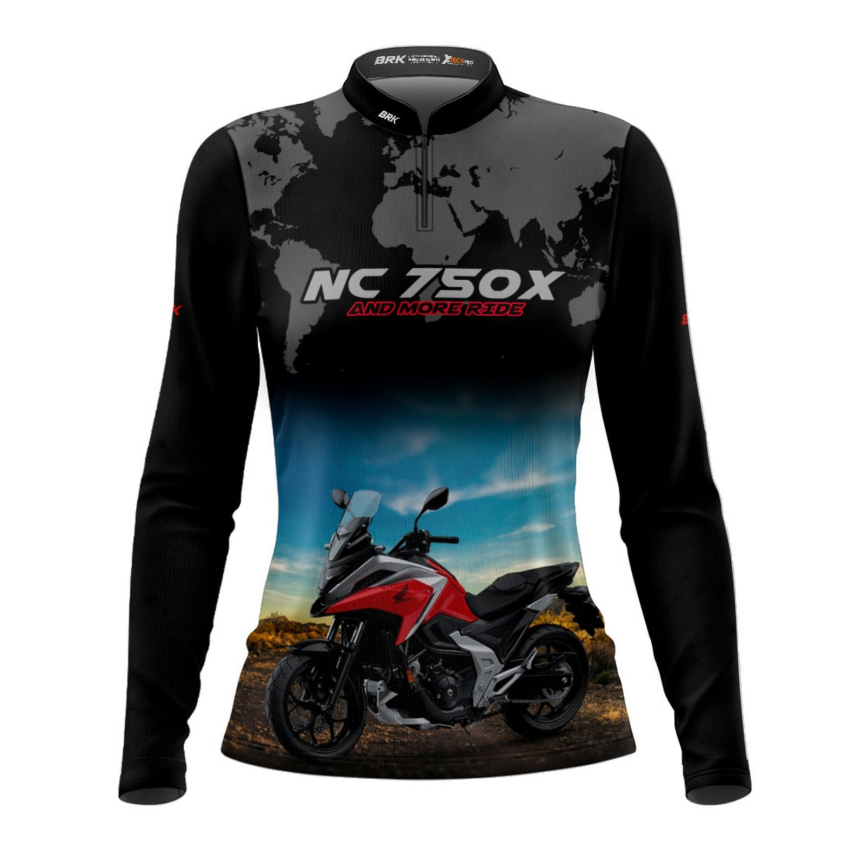 Camisa de Motociclismo Feminina Brk Honda NC750X Series com Proteção UV50+