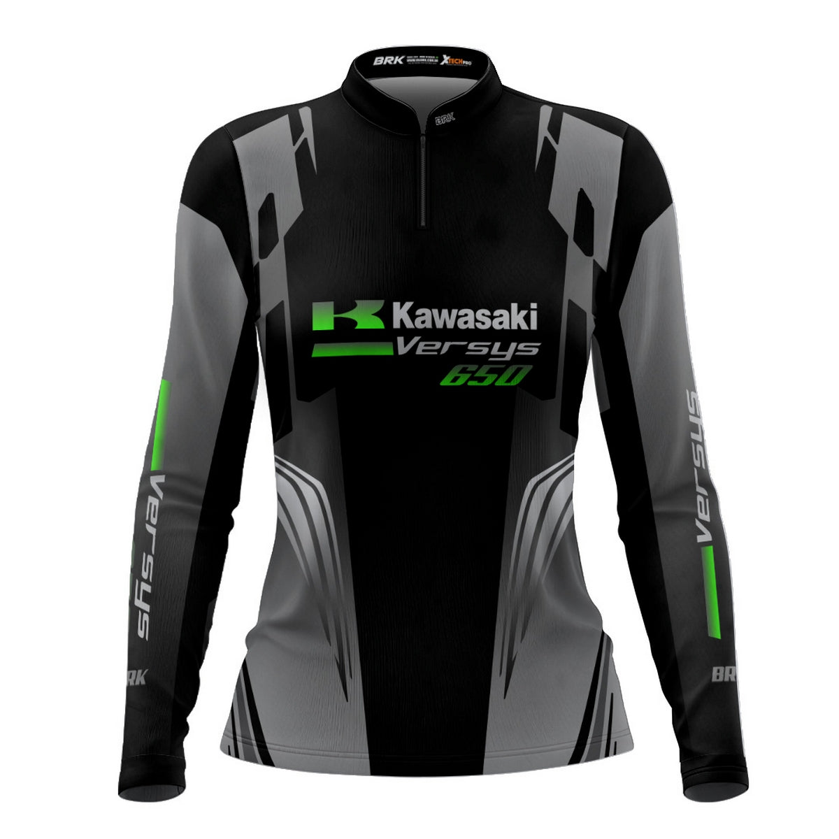 Camisa de Motociclismo Feminina Brk Kawasaki Versys 650 com Proteção UV50+