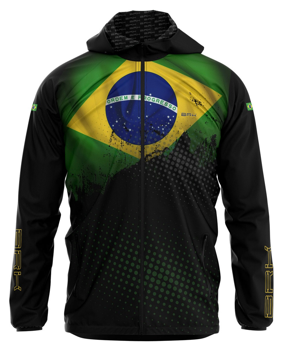Jaqueta Corta Vento Impermeável Brk Brasil Repelente à Água com Proteção UV50+