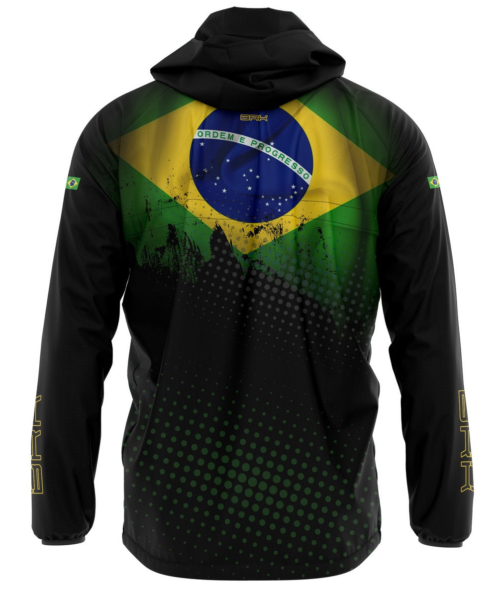 Jaqueta Corta Vento Impermeável Brk Brasil Repelente à Água com Proteção UV50+