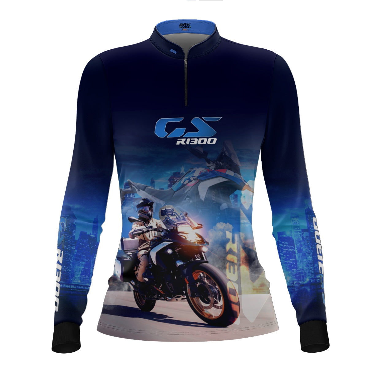 Camisa de Motociclismo Feminina Brk Azul GS R1300 com Proteção UV50+