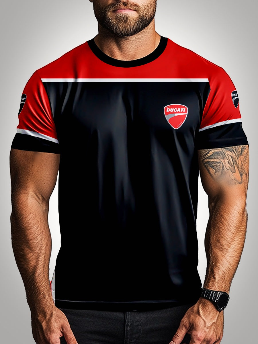 Camisa Moto Ducati Preta e Vermelha Brk com Proteção UV50