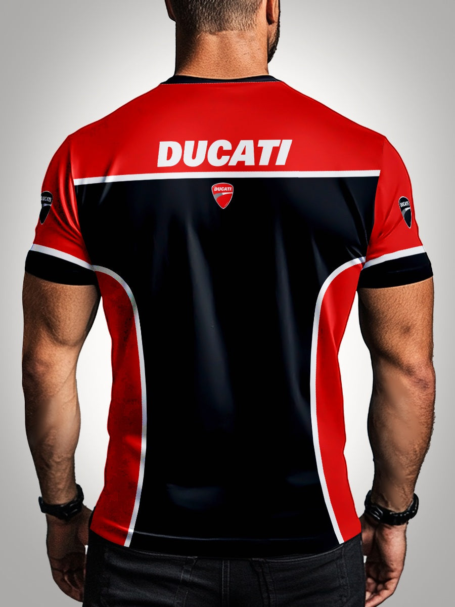 Camisa Moto Ducati Preta e Vermelha Brk com Proteção UV50