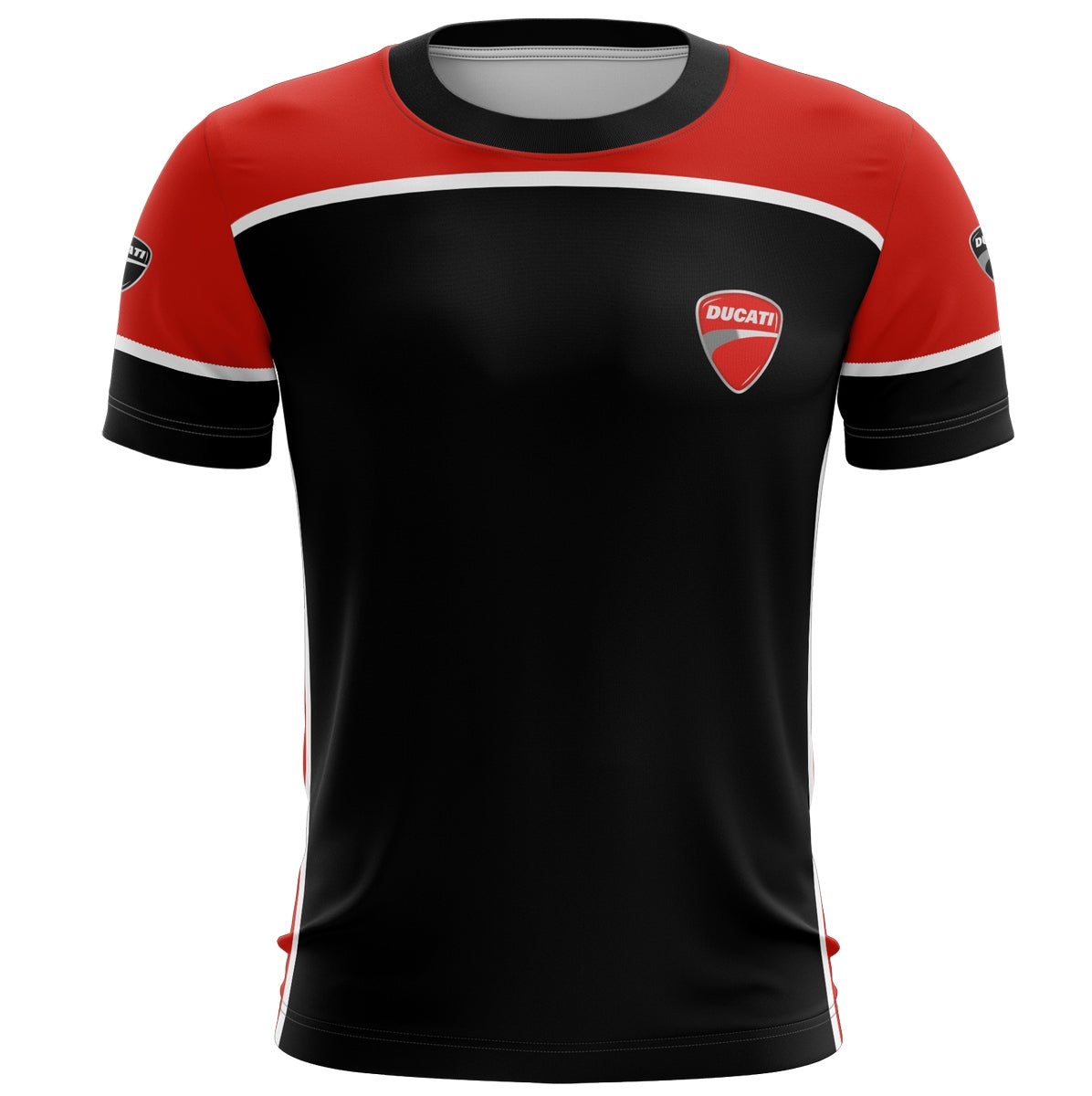 Camisa Moto Ducati Preta e Vermelha Brk com Proteção UV50