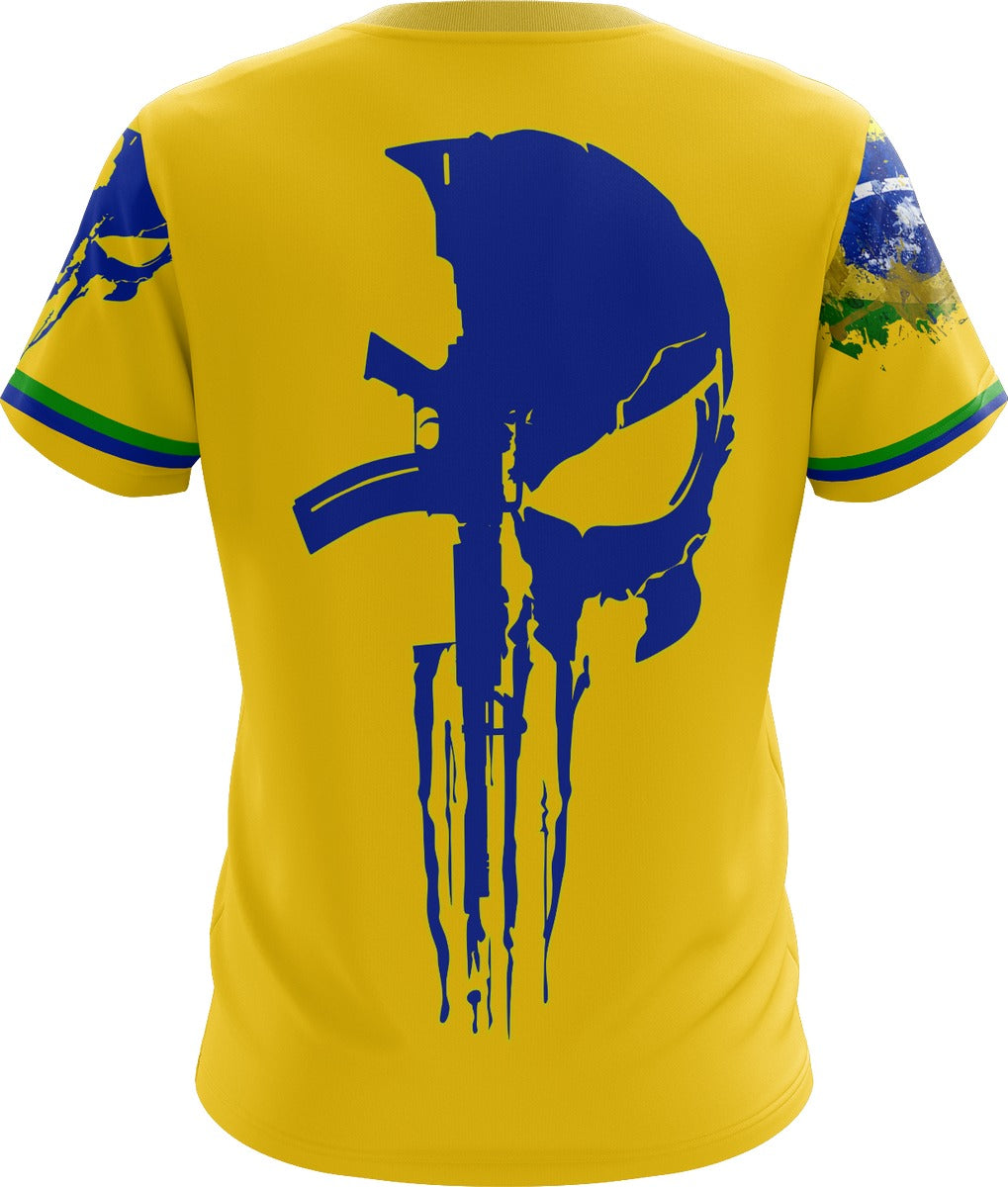 Camisa Brasil Caveira Azul Brk com Proteção UV50