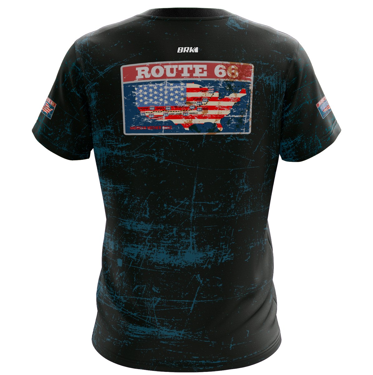 Camisa Azul Rota 66 USA Brk com Proteção UV50
