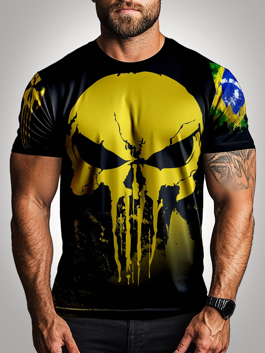 Camisa Brasil Caveira Brk com Proteção UV50
