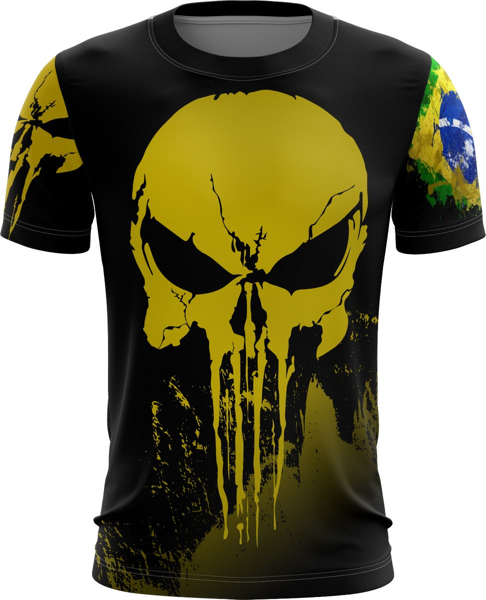 Camisa Brasil Caveira Brk com Proteção UV50
