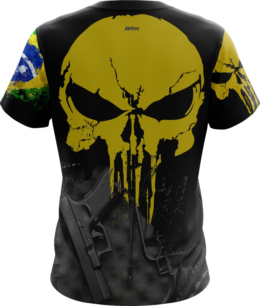 Camisa Brasil Caveira Brk com Proteção UV50