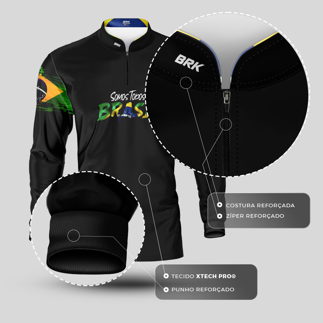 Camisa de Motociclismo Brk Patriota com Proteção Solar UV50+